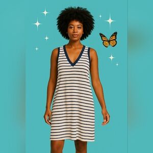 Land's End Striped Sleeveless Tank Summer Dress